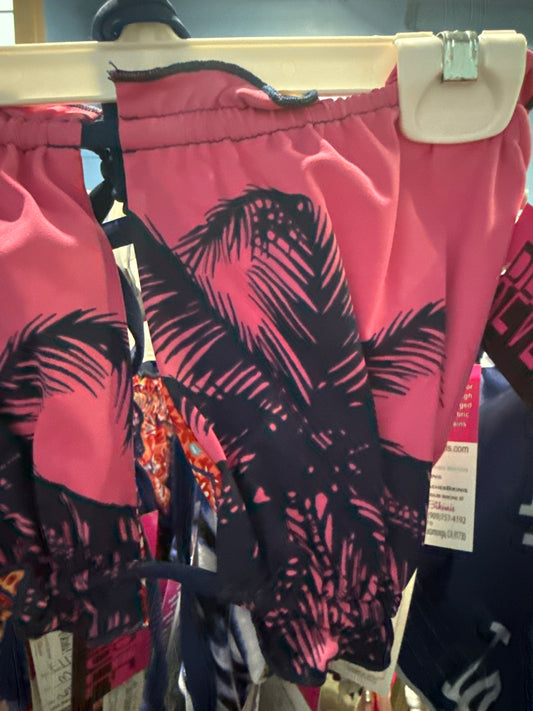 Ella Reversible Ruffle Top Pink Blue Palms