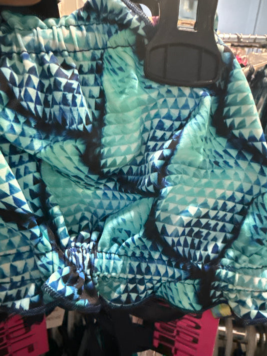 Ella Reversible Ruffle Top Teal Fish Scales