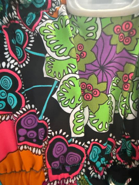 Ella Reversible Ruffle Top Black Paisley