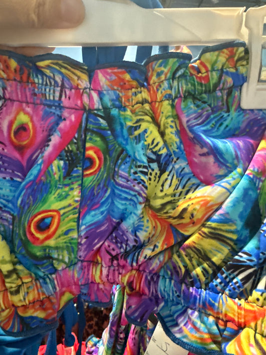 Ella Reversible Ruffle Top Blue Peacock