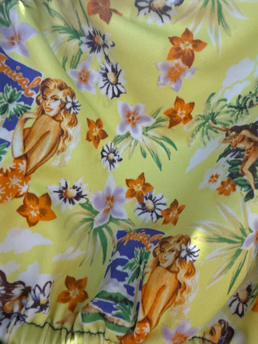 Ella Reversible Ruffle Top Yellow Hawaii