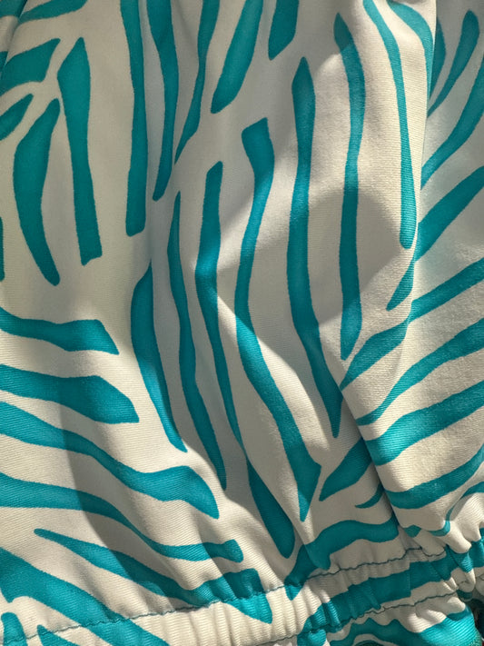 Ella Reversible Ruffle Top Turquoise White Zebra