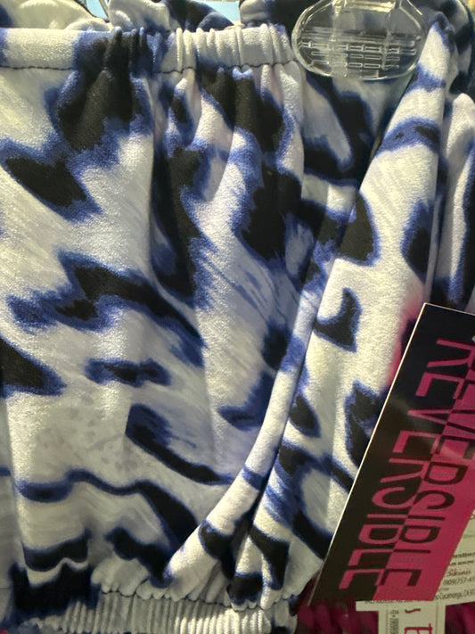 Ella Reversible Ruffle Top Soft Blue Animal