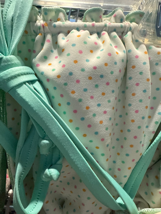 Ella Reversible Ruffle Top Mint Candy Dots