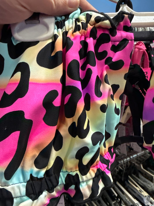 Ella Reversible Ruffle Top Rainbow Leopard