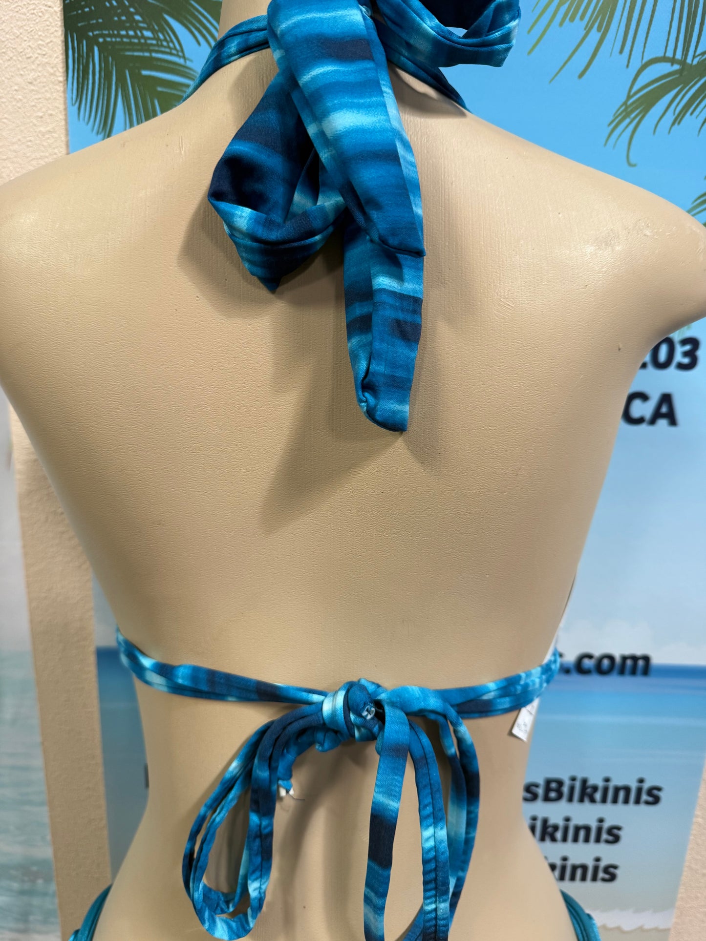Lola Double String Bikini Top Blue Nova