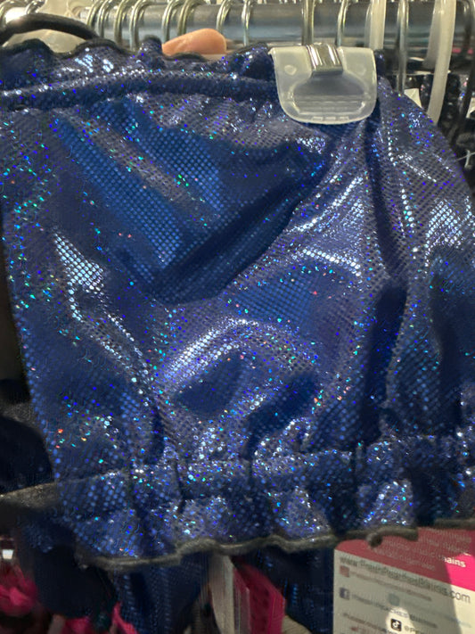 Ella Reversible Ruffle Top Black Sapphire Hologram