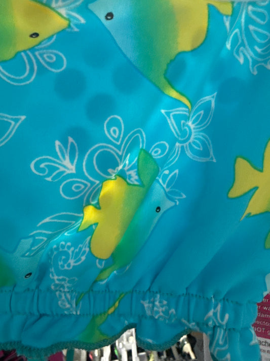 Ella Reversible Ruffle Top Turquoise Fishy