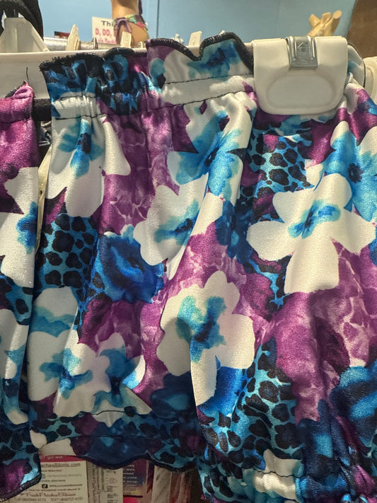 Ella Reversible Ruffle Top Purple Leopard Floral