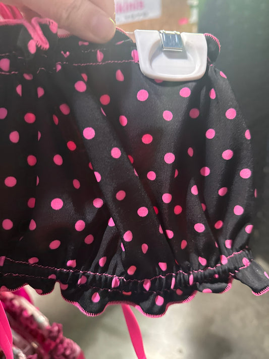 Ella Reversible Ruffle Top Black Pink Dots