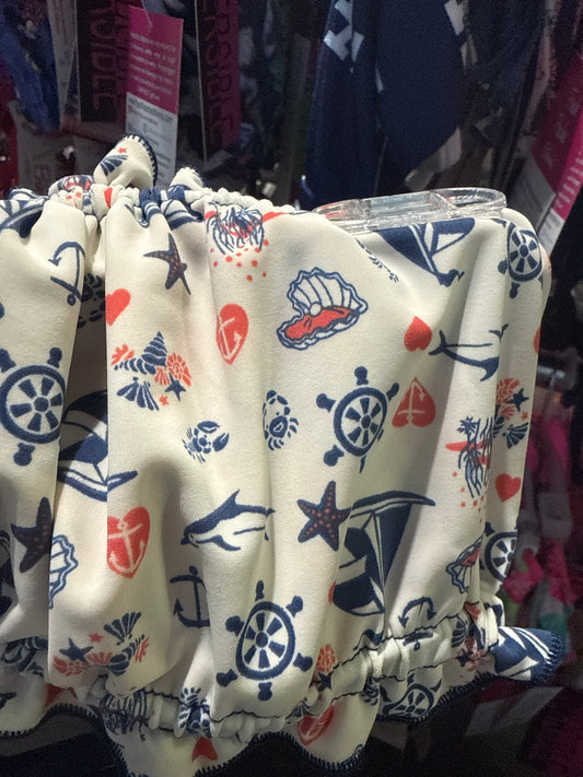 Ella Reversible Ruffle Top Sailboats