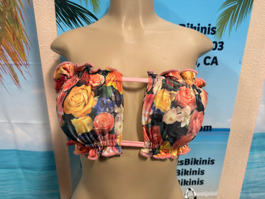 Ella Reversible Ruffle Top Peachy Roses