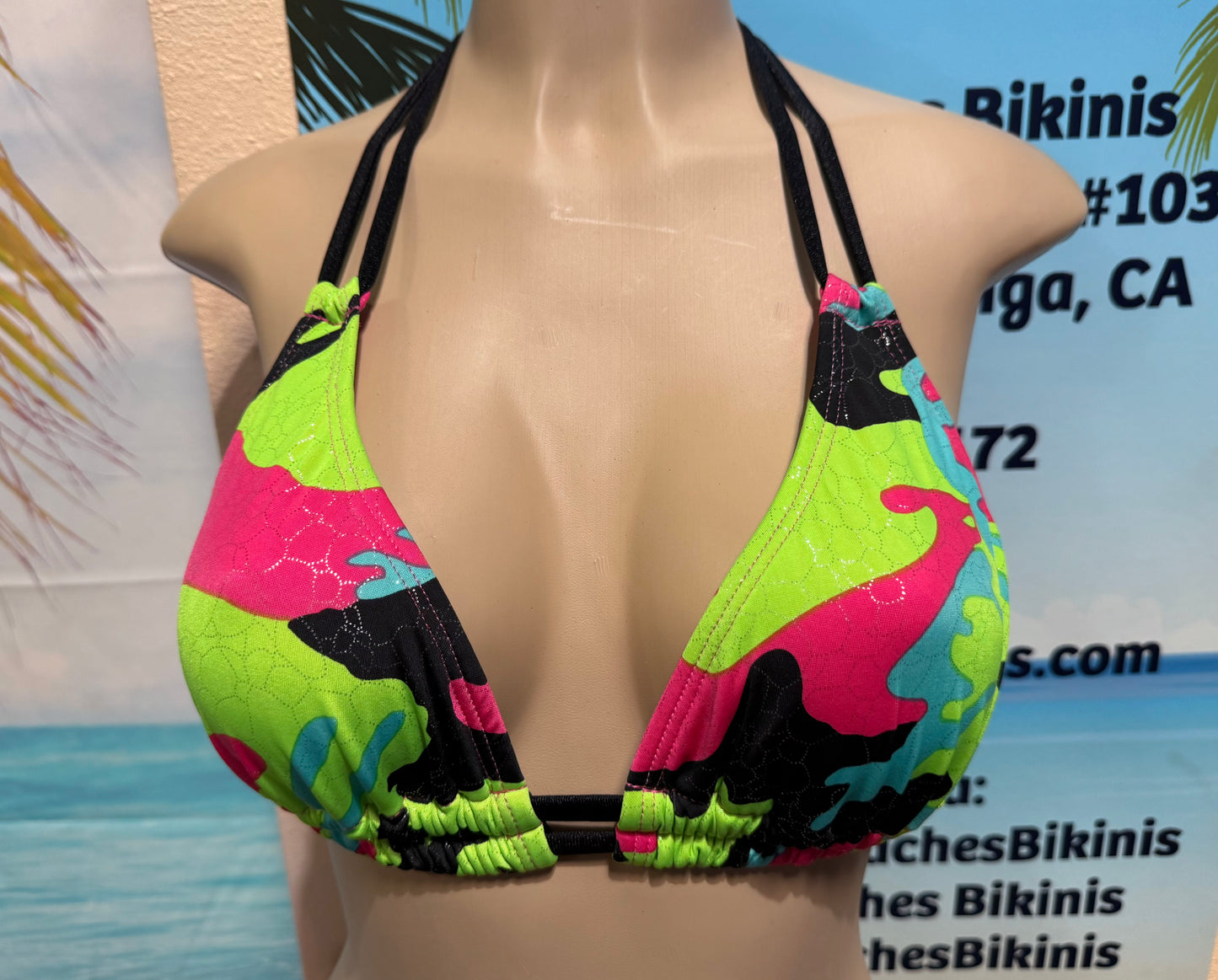 Lolita Double String Top Pink Green Camouflage