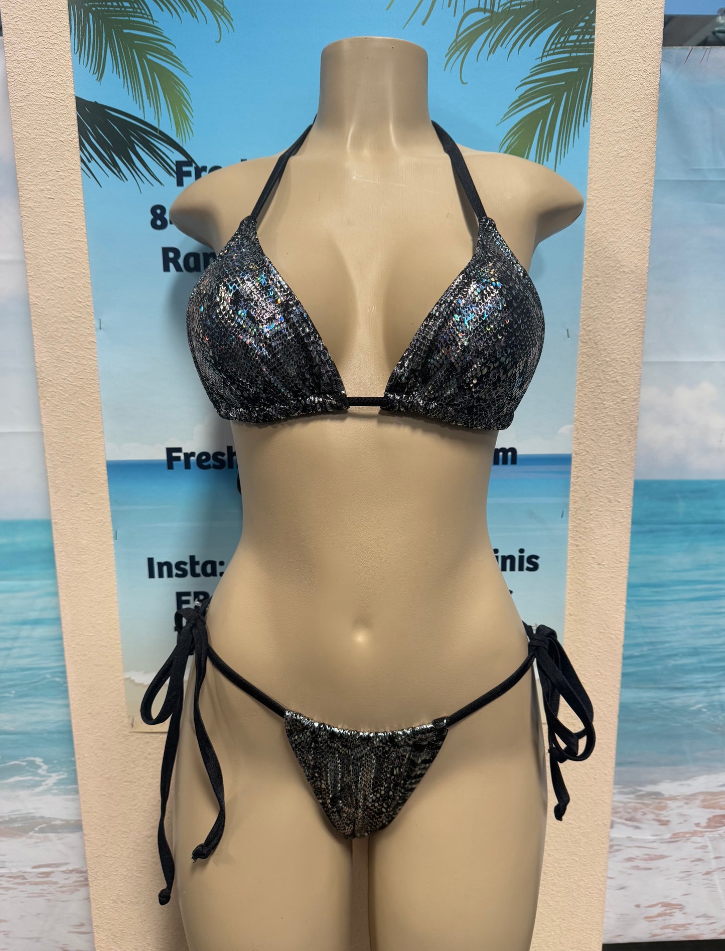 Lyla Triangle Top Black Rainbow Cobra