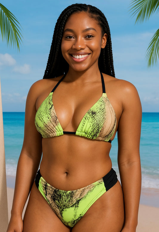 Paradise Bikini Bottoms in Amazon Snakeskin