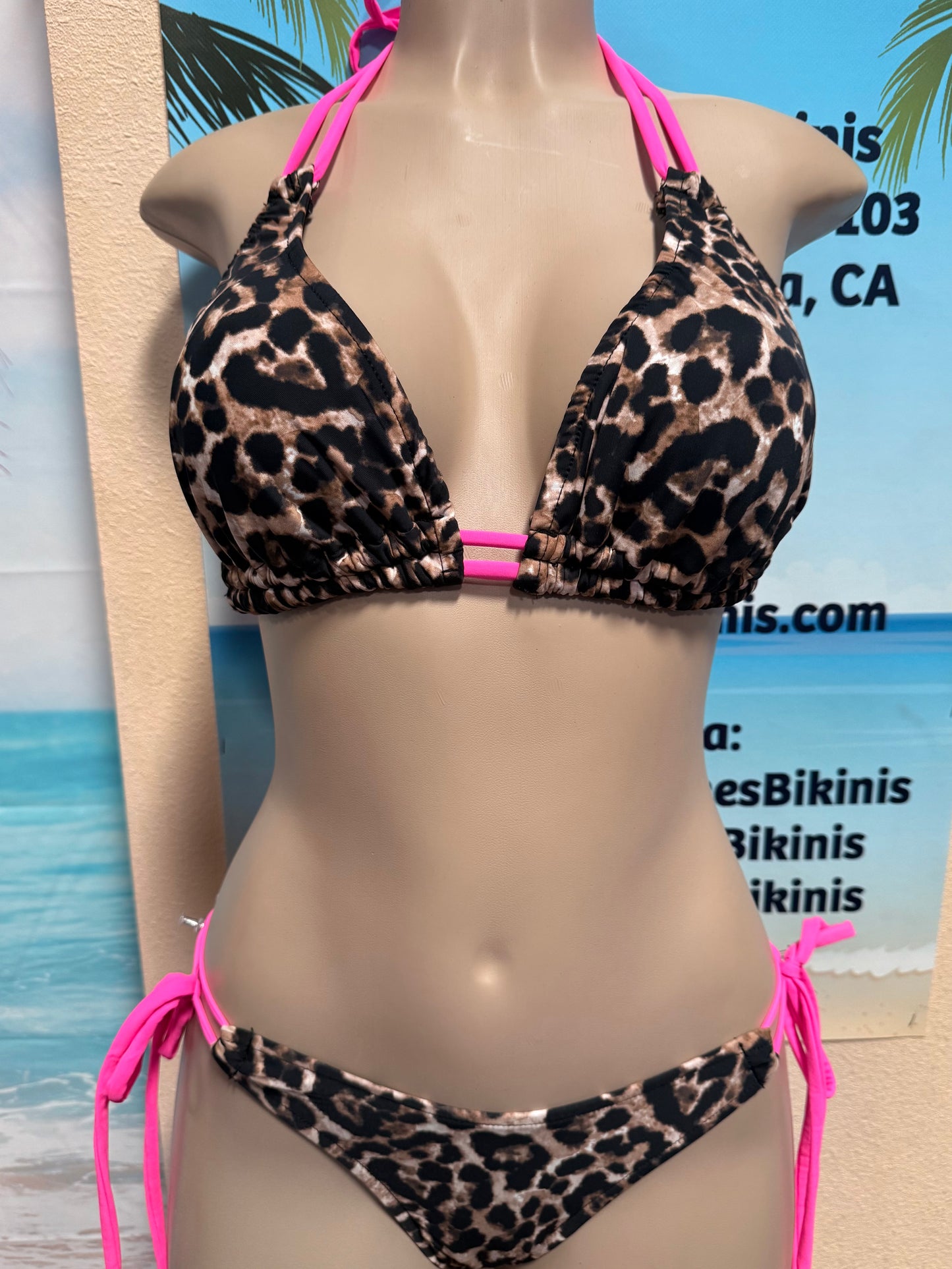 Lolita Double String Bikini Top Wild Cheetah