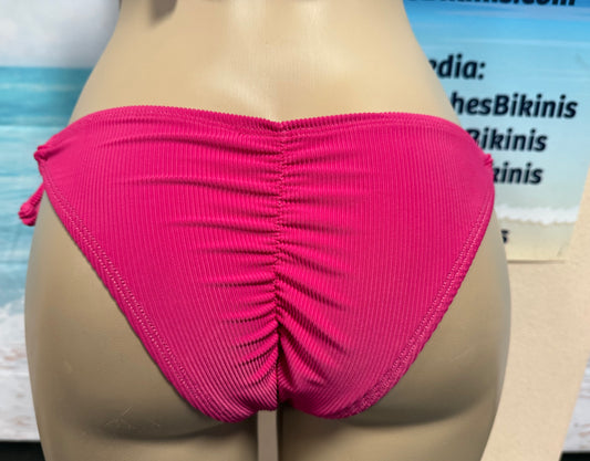 Cabo Tie Side Bottoms Cherry Blossom Pink Ribbed