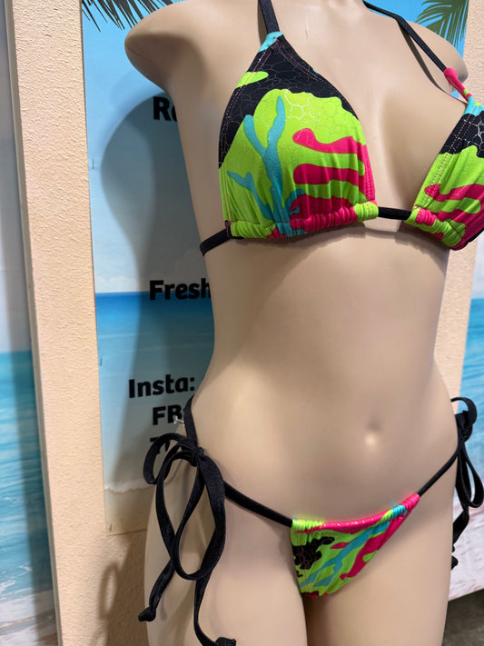 Huntington Bottoms Pink Green Camouflage