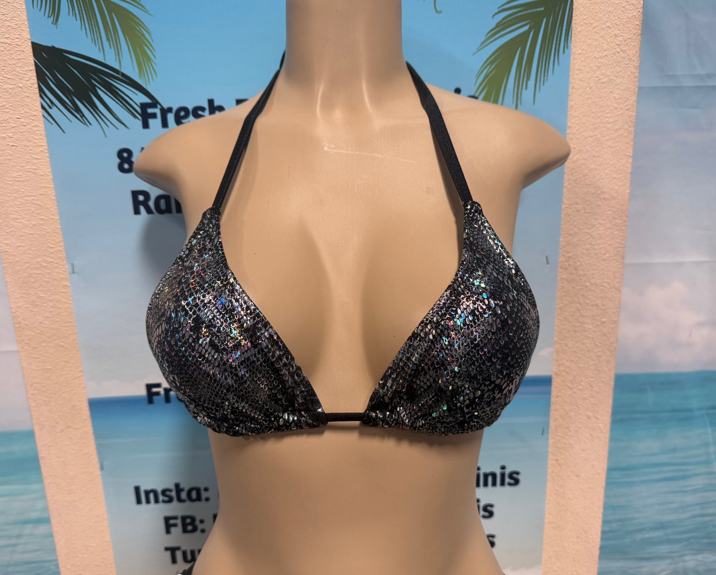 Lyla Triangle Top Black Rainbow Cobra