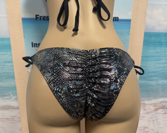 Cabo Tie Side Bottoms Black Rainbow Cobra