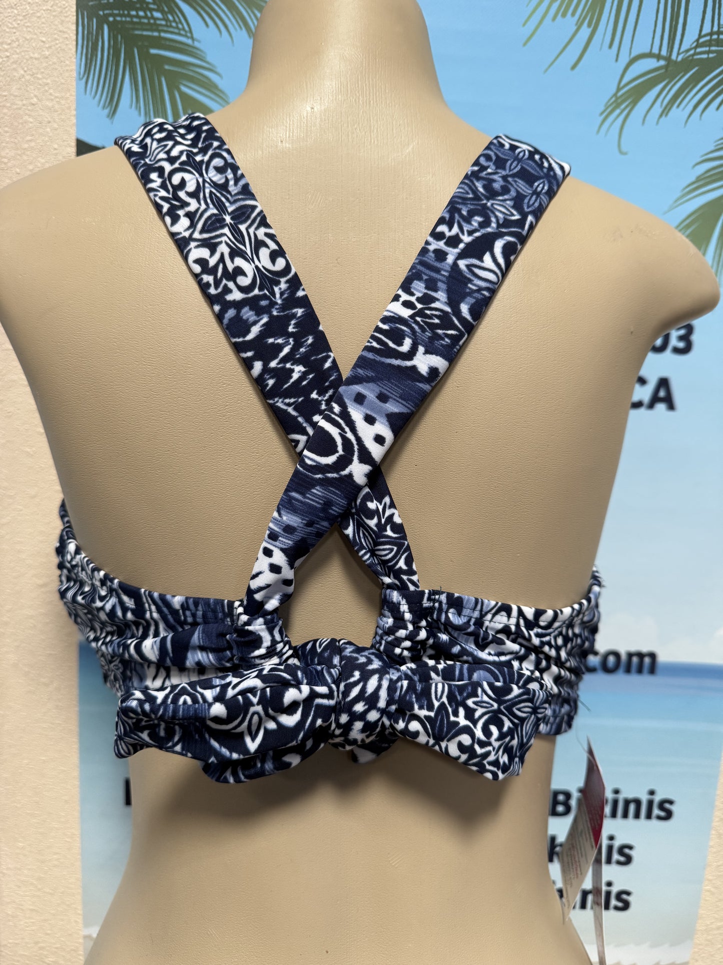Lily Double String Top Navy Paisley