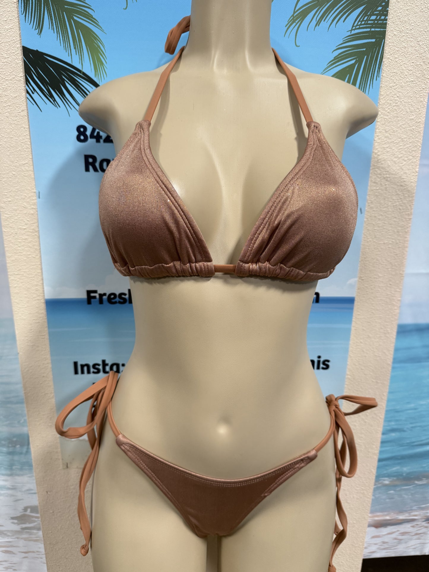 Lyla Triangle Top in Caramel Sparkle