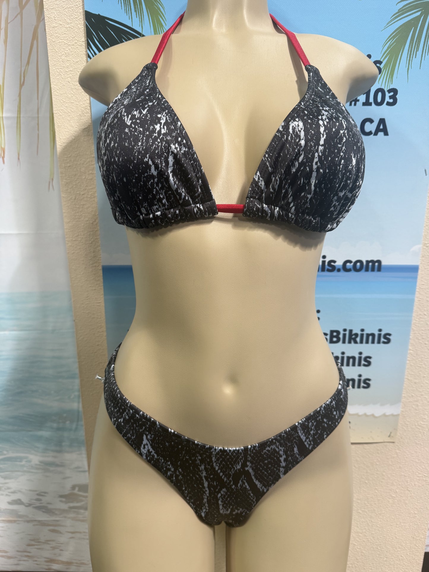 Lyla Triangle Top Grey Mamba Snakeskin