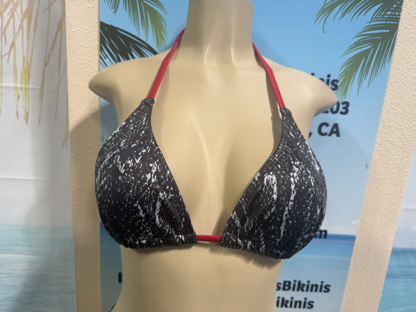 Lyla Triangle Top Grey Mamba Snakeskin