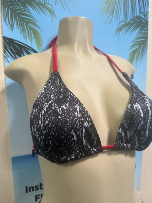 Lyla Triangle Top Grey Mamba Snakeskin