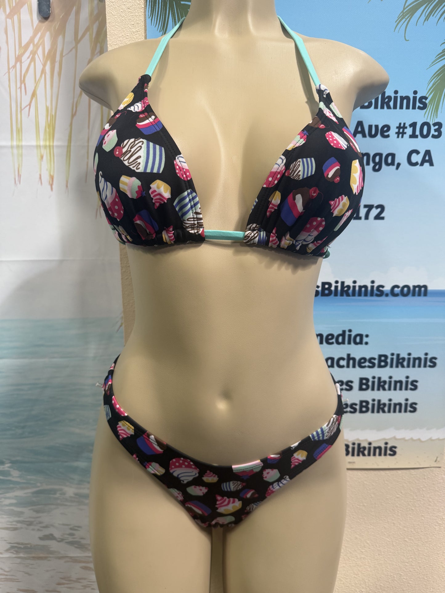 Lyla Triangle Top in Mint Cupcakes