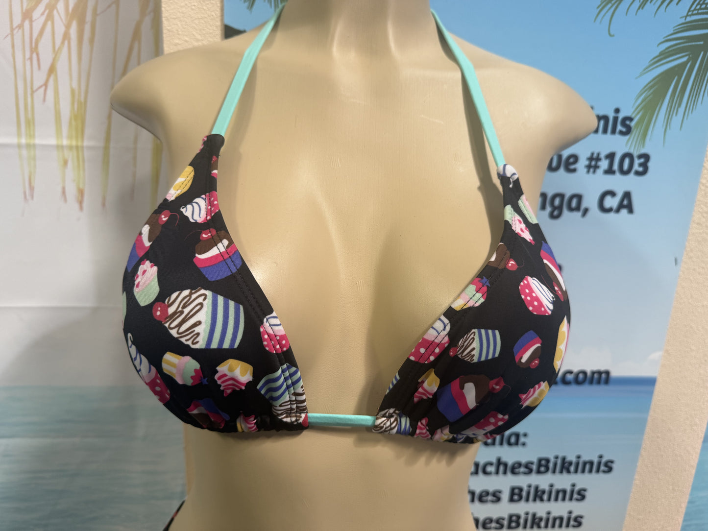 Lyla Triangle Top in Mint Cupcakes