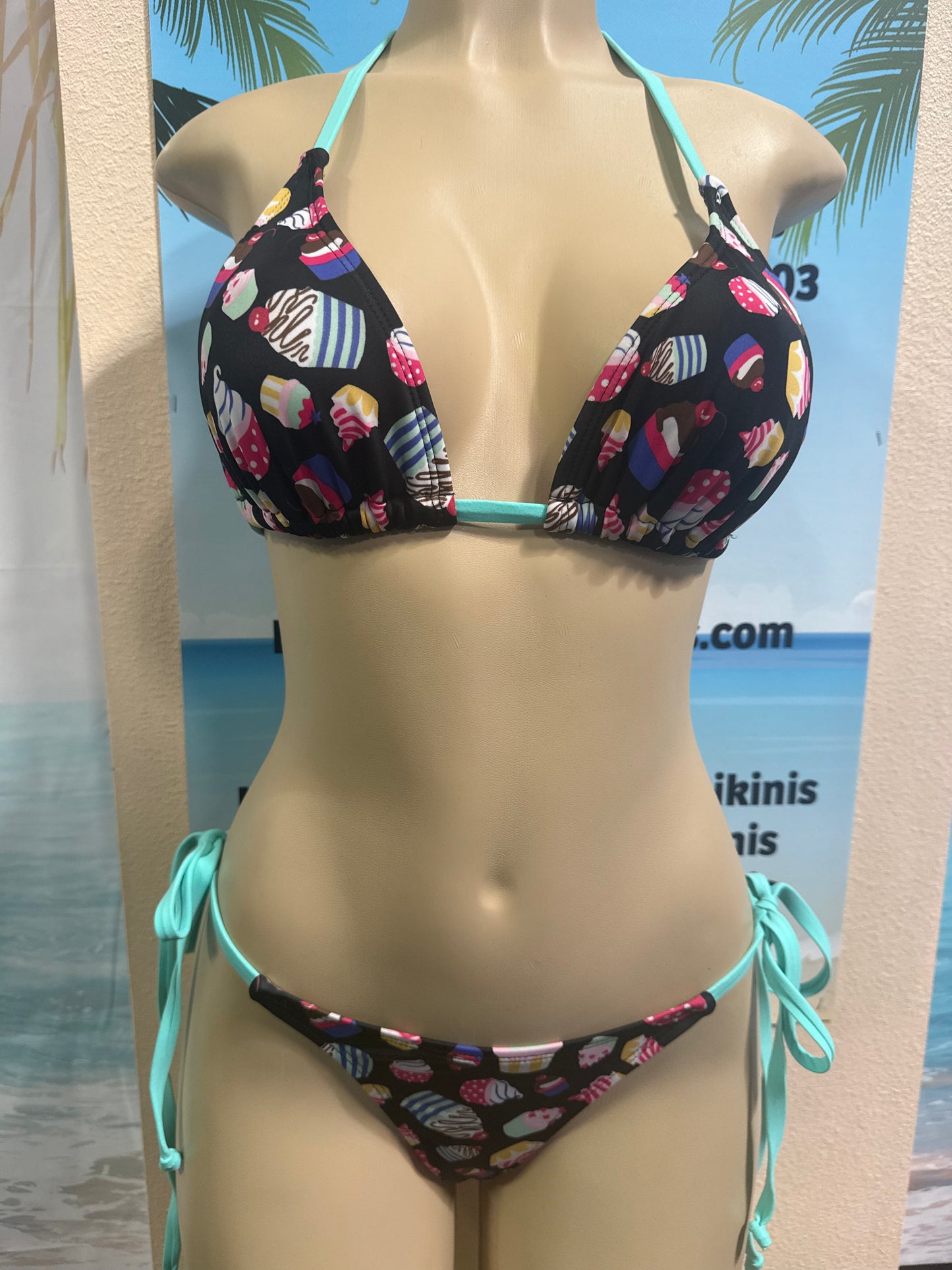 Lyla Triangle Top in Mint Cupcakes
