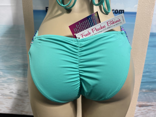 Paradise Bikini Bottoms Bright Mint Paisley