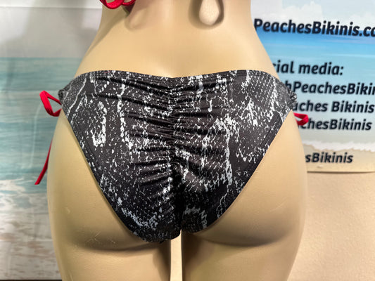Cabo Tie Side Bottoms Grey Black Mamba Snakeskin