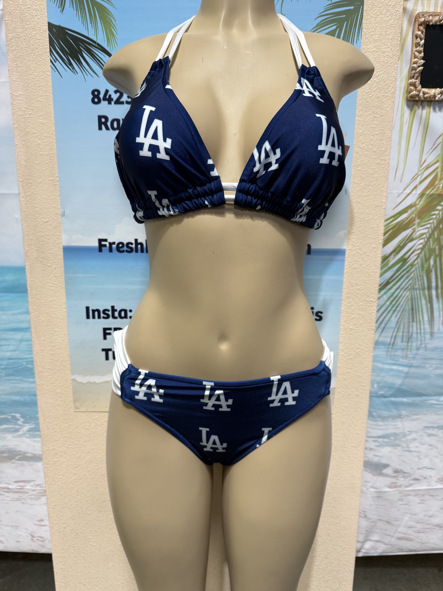 Lolita Double String Bikini Top LA Dodgers