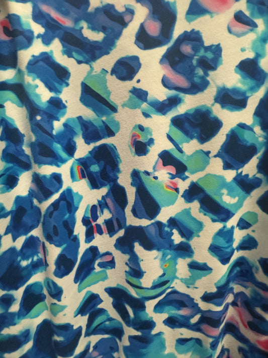 Ella Reversible Ruffle Top Watercolor Leopard