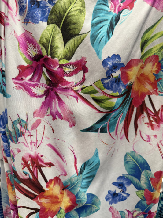 Ella Reversible Ruffle Top White Tropical