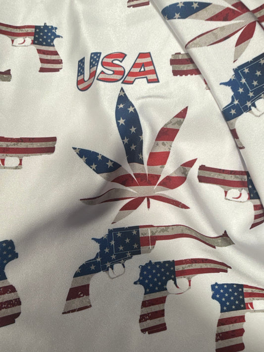 Ella Reversible Ruffle Top USA Print