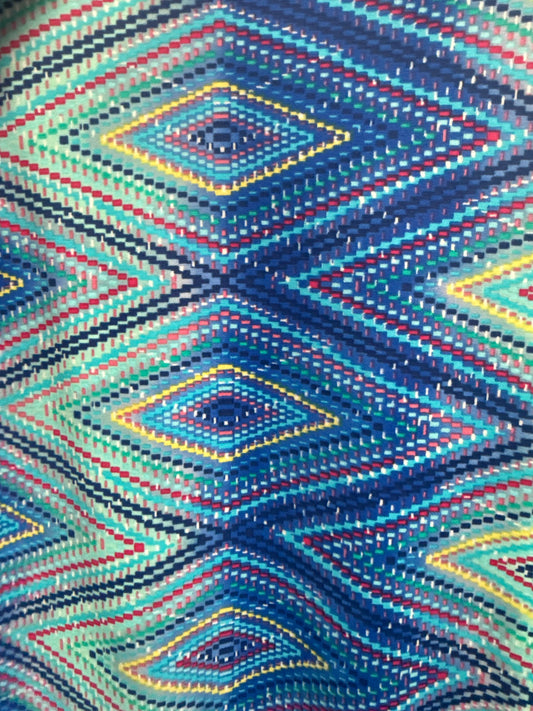 Ella Reversible Ruffle Top Ombré Blue Diamonds