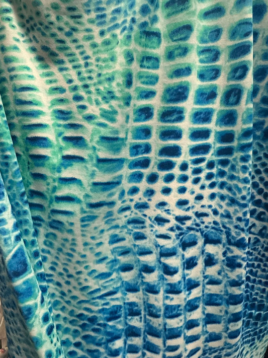 Ella Reversible Ruffle Top Aqua Blue Crocodile