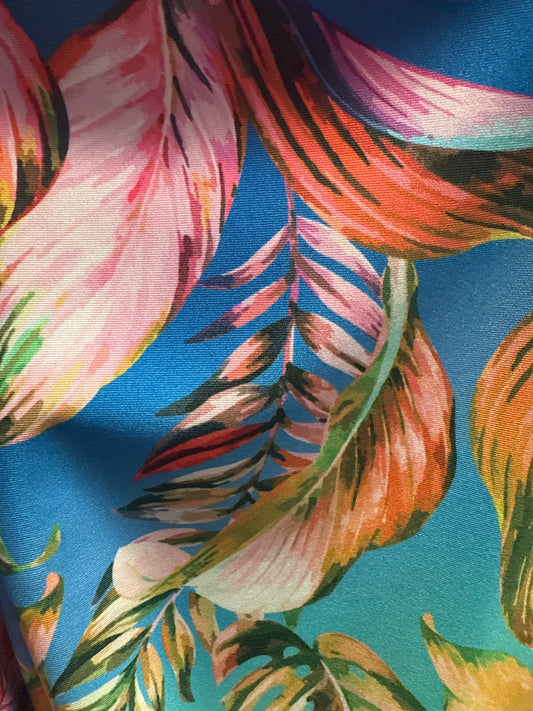 Ella Reversible Ruffle Top Blue Leafy