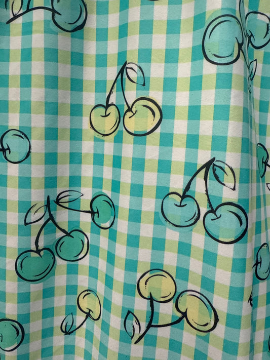 Ella Reversible Ruffle Top in Gingham Cherries