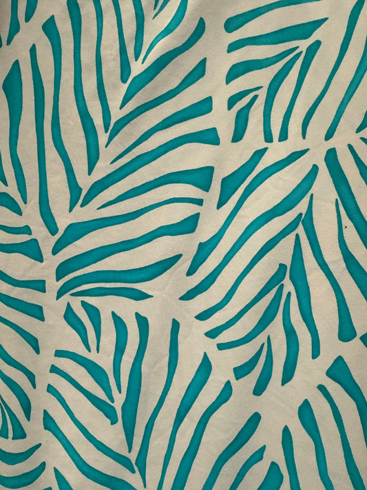 Ella Reversible Ruffle Top Turquoise White Leafy Zebra