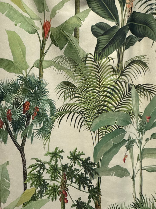 Ella Reversible Ruffle Top Green Cream Palms