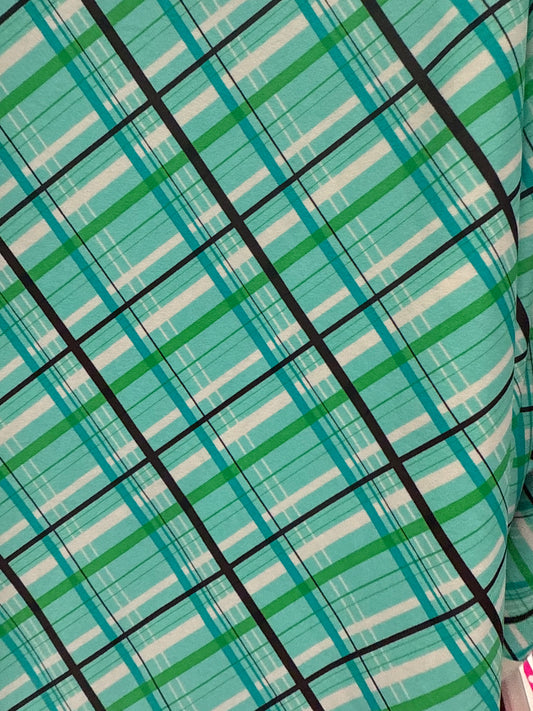 Ella Reversible Ruffle Top Mint Plaid