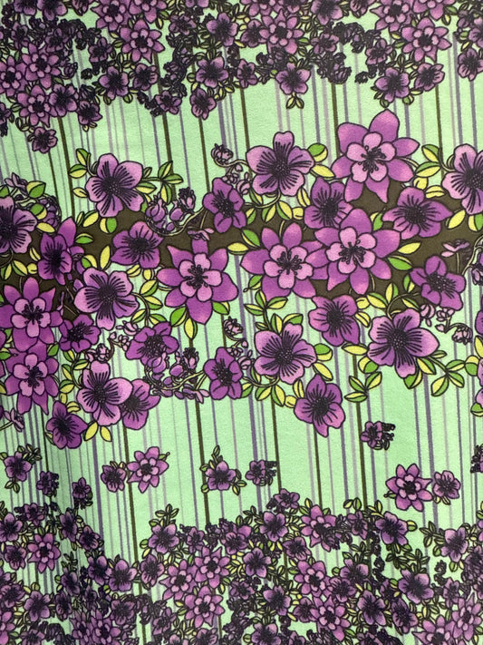 Ella Reversible Ruffle Top Green Purple Floral