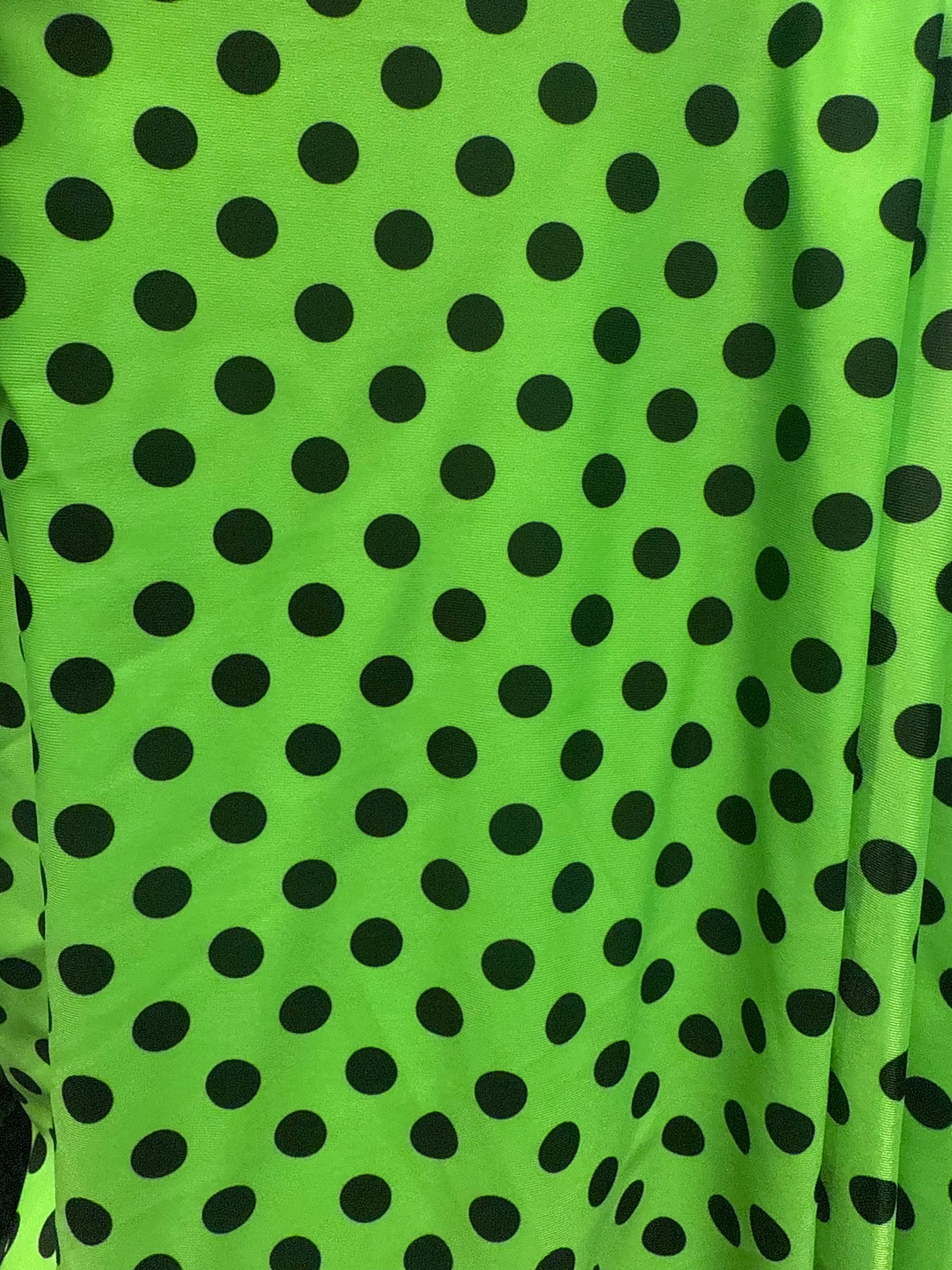Ella Reversible Ruffle Top Neon Green Black Dots