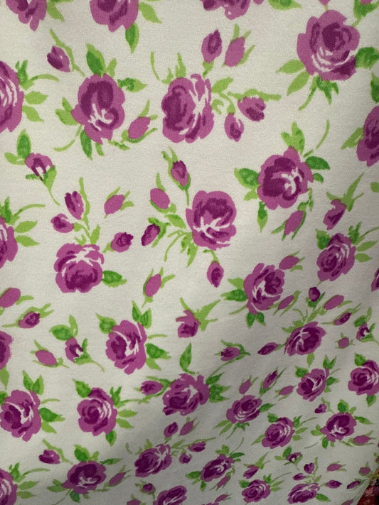 Ella Reversible Ruffle Top Violet Roses