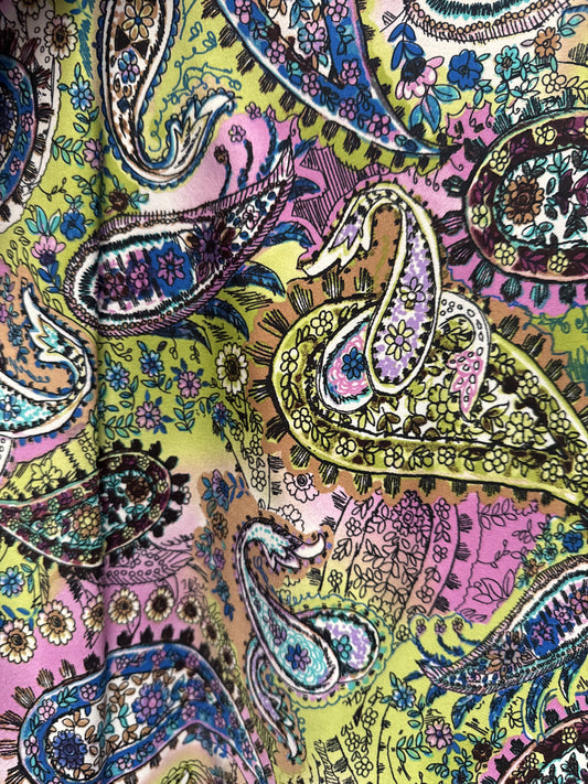 Ella Reversible Ruffle To Lilac Green Paisley