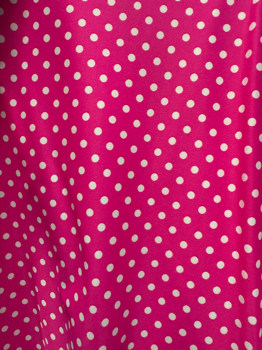 Ella Reversible Ruffle Top Hot Pink White Dots